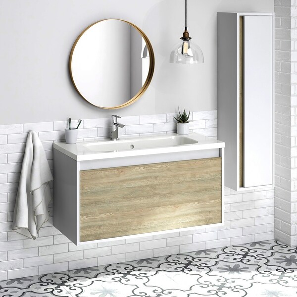 Shop Black Friday Deals on 40" Bathroom Vanity + Ceramic Sink